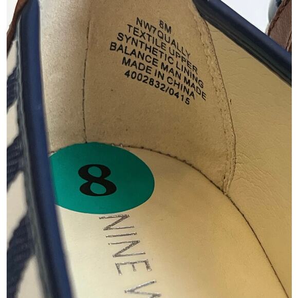 NIB Nine West Flat Espadrilles / Navy & White Striped - 8 - Picture 8 of 10